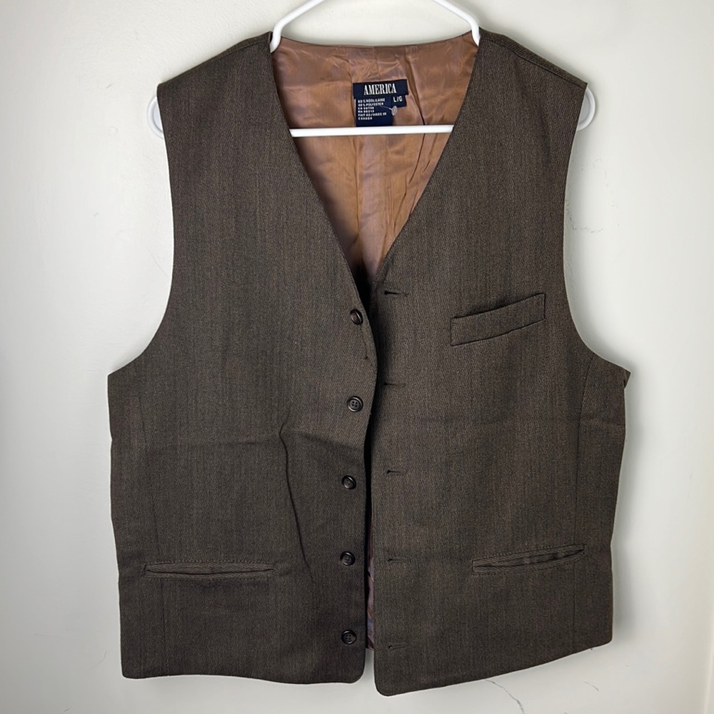 Vintage America Y2k Boyfriend Waistcoat Vest Size Large